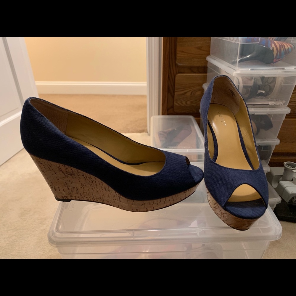 Nine West Platform Peep Toe Wedges